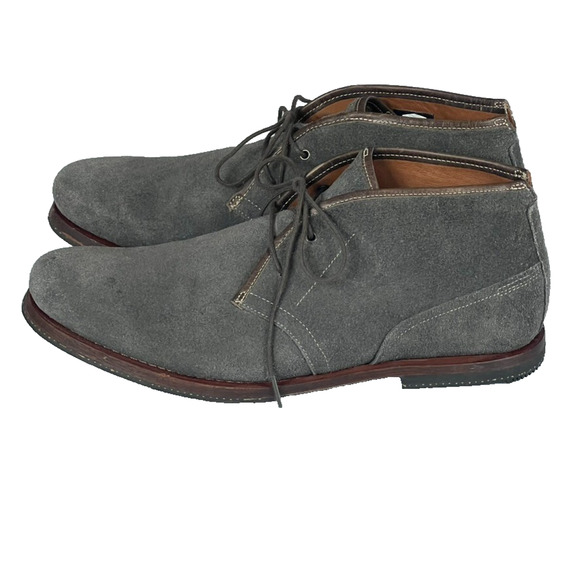 Timberland Chukka Boots Mens 9 Gray Leather Suede Ankle Lace Up Iconic - Picture 2 of 10